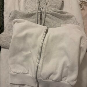 H&M Gray and White Zip-Up Hoodies